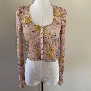 Free People Semi Sheer Crop Top